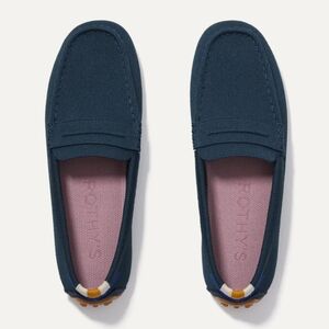 NEW Rothy's The Driver moccasin slip on boat shoes in Navy 6.5